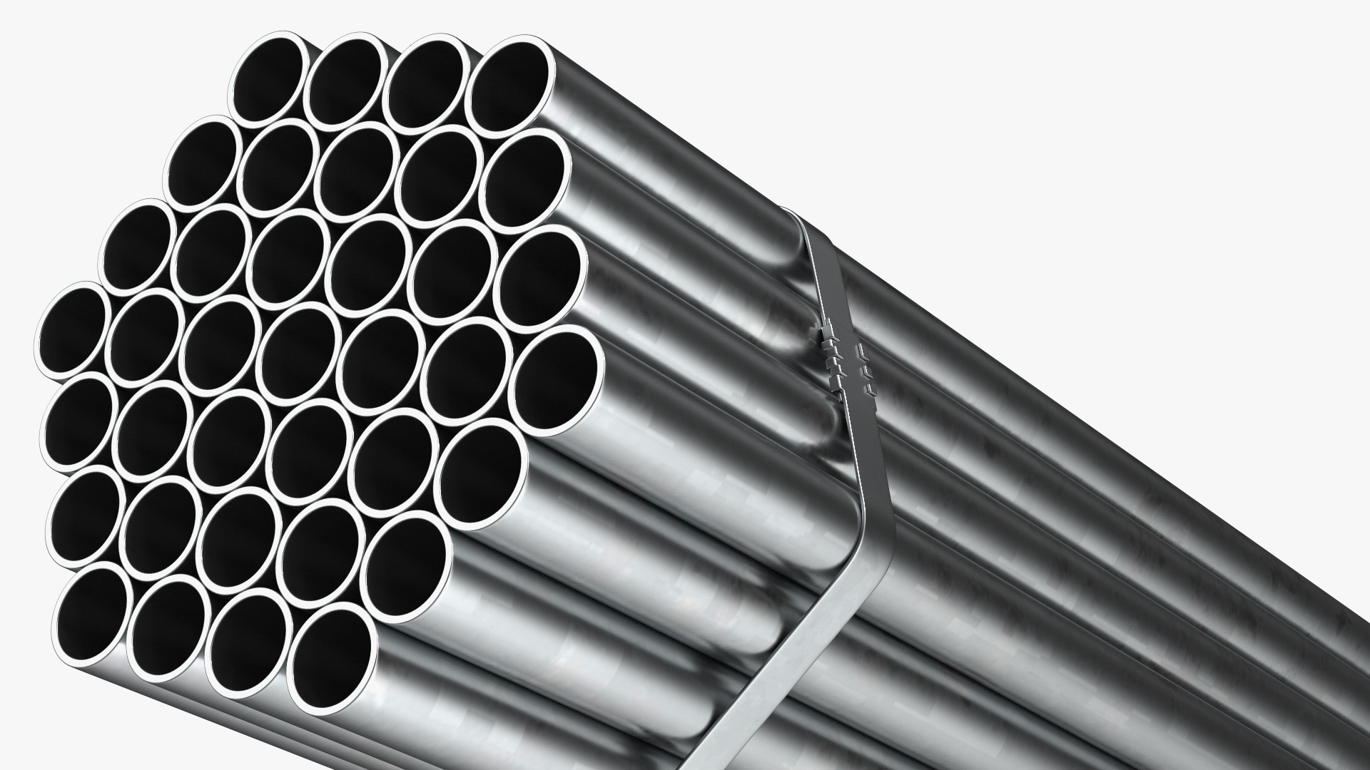 Steel Pipes Bundle 2 Meters 3D