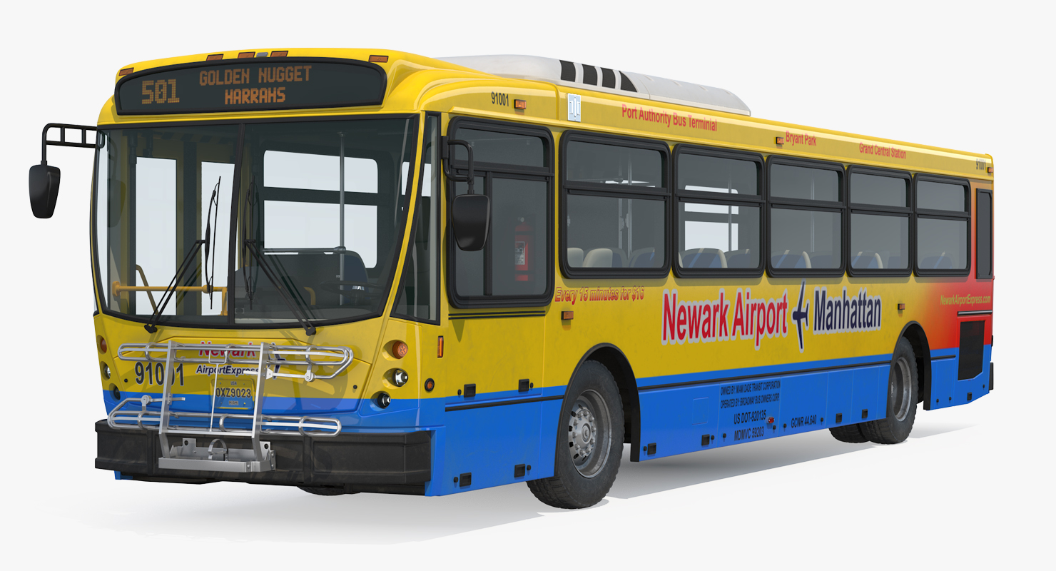 3D model Bus Nabi Model 416 NYC Airport Express Rigged