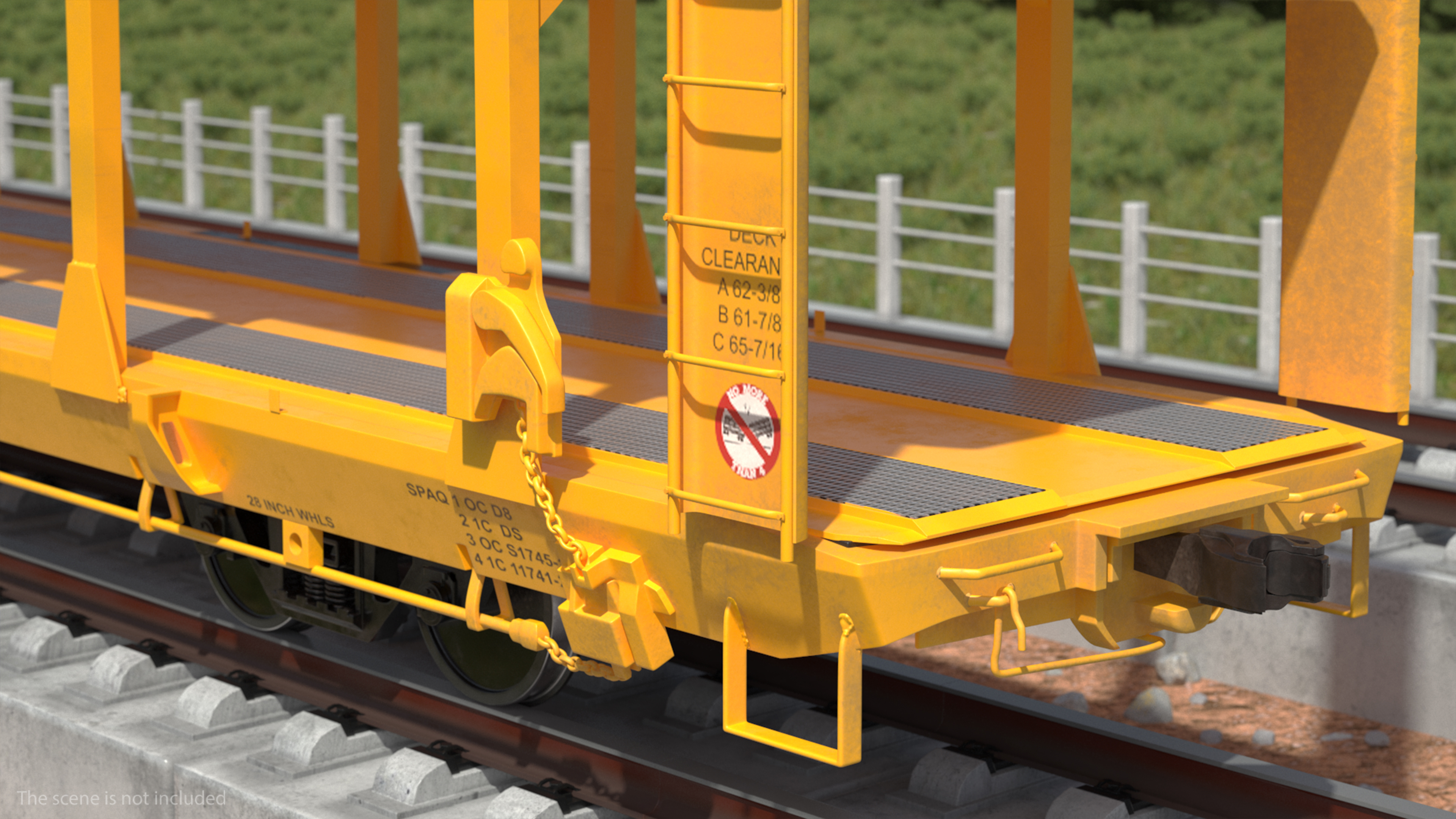 Generic Auto Rack Train Car 3D