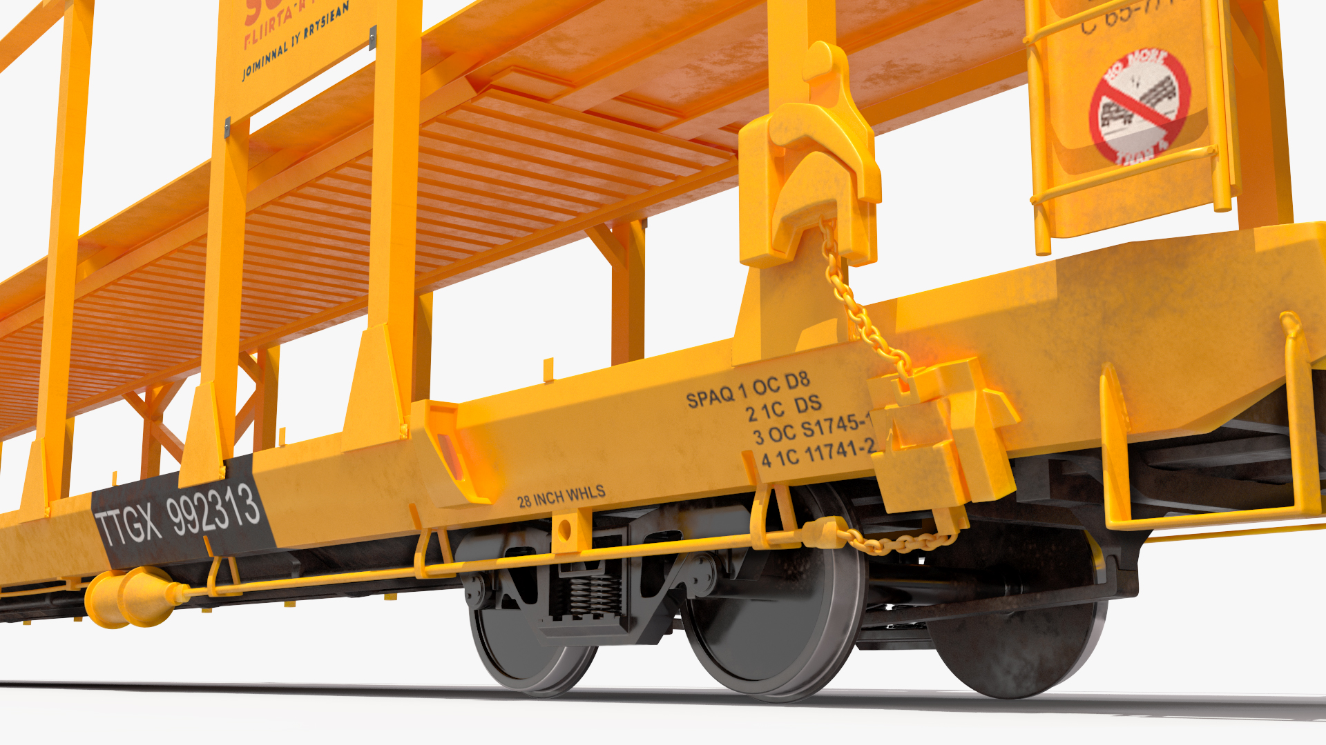 Generic Auto Rack Train Car 3D