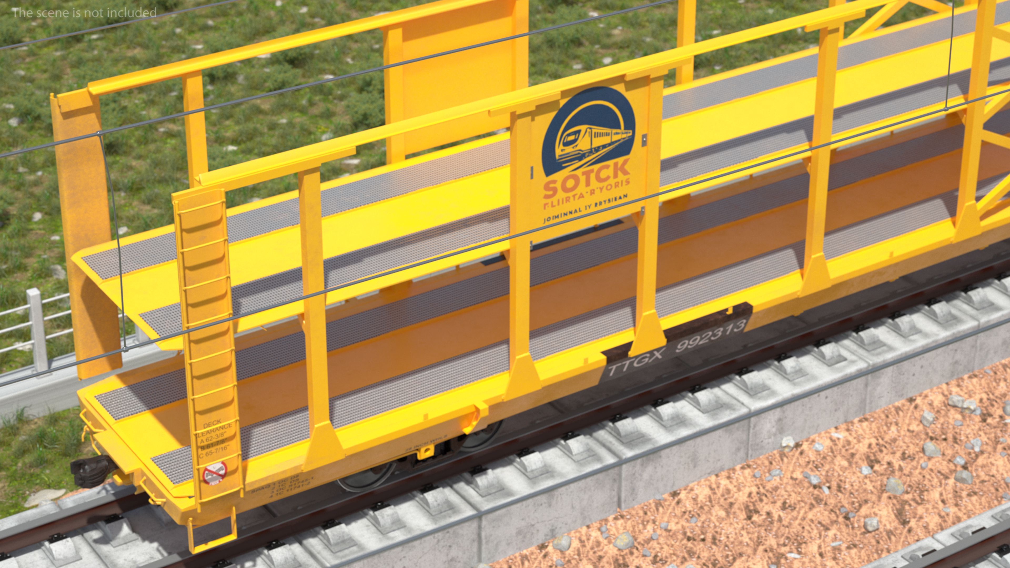 Generic Auto Rack Train Car 3D