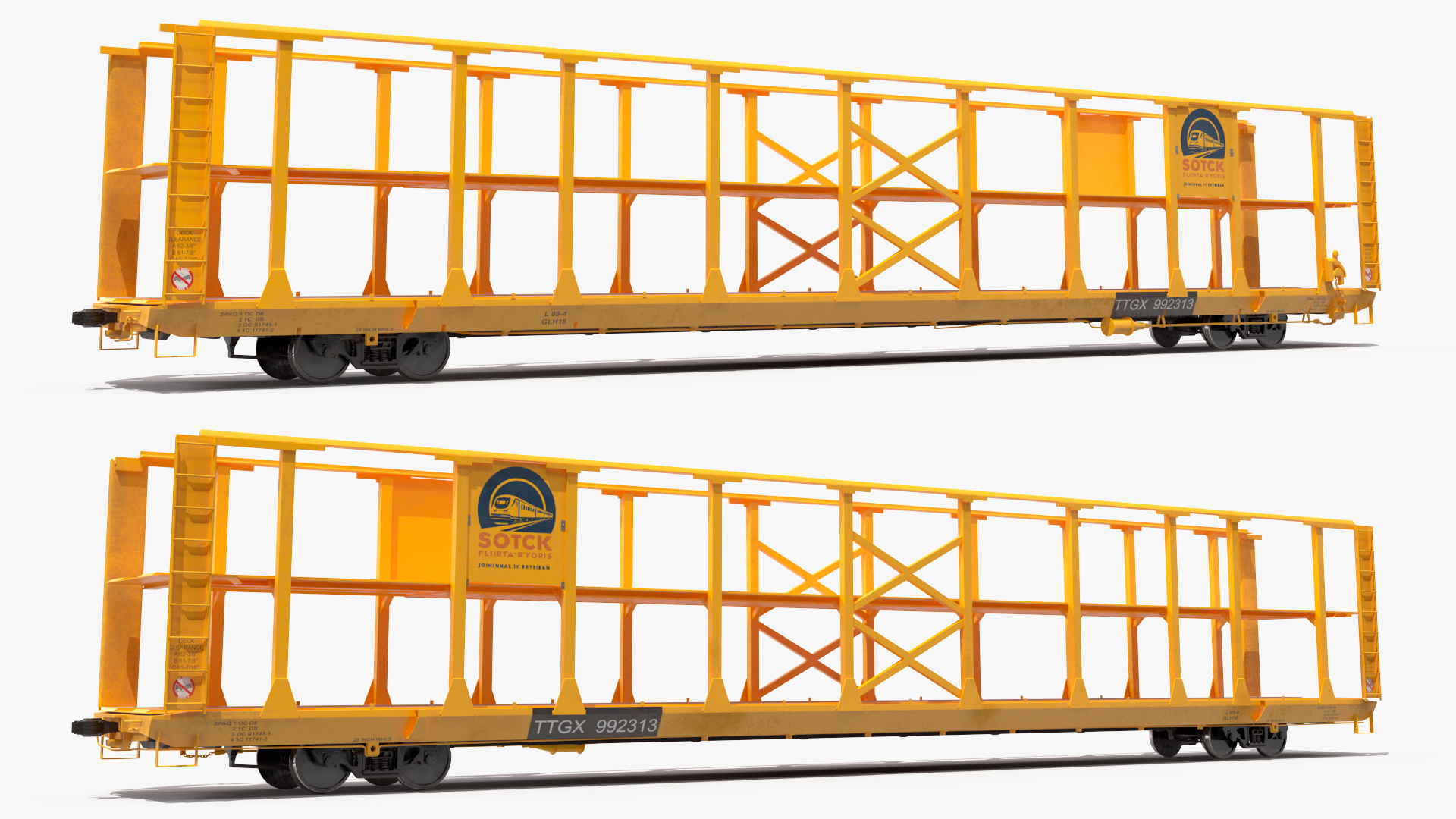 Generic Auto Rack Train Car 3D