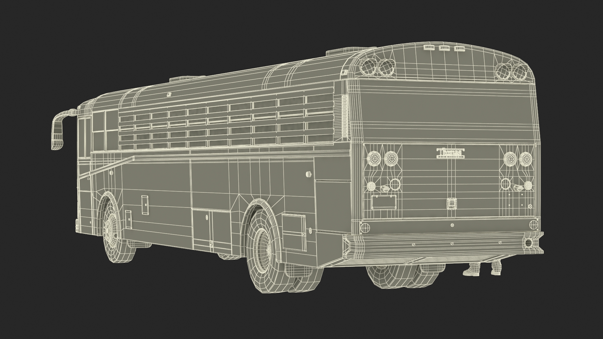 3D Prison Corrections Bus with Officer and Inmate