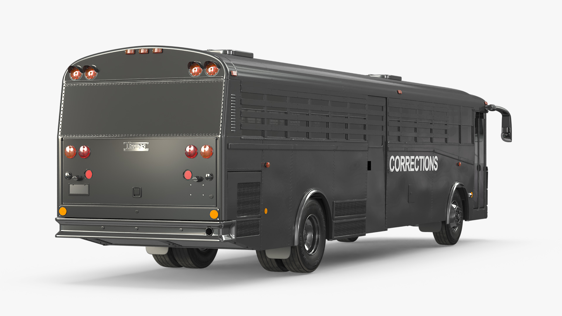 3D Prison Corrections Bus with Officer and Inmate