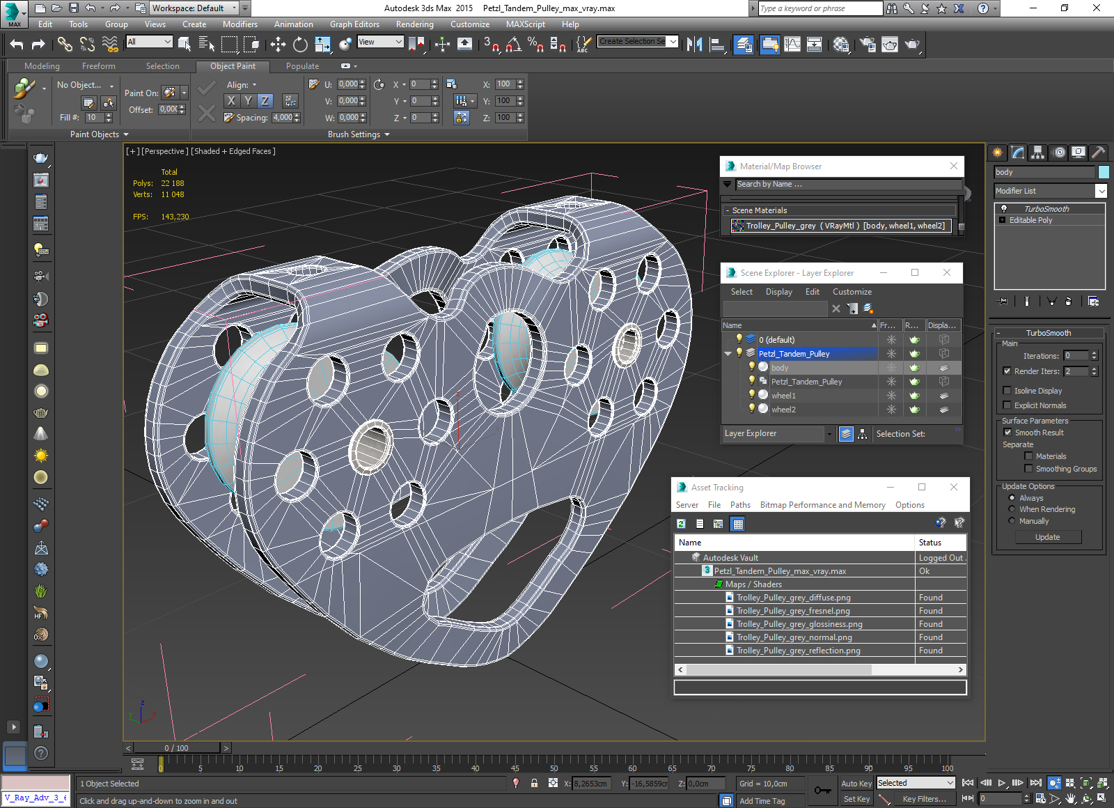 Petzl Tandem Pulley 3D model