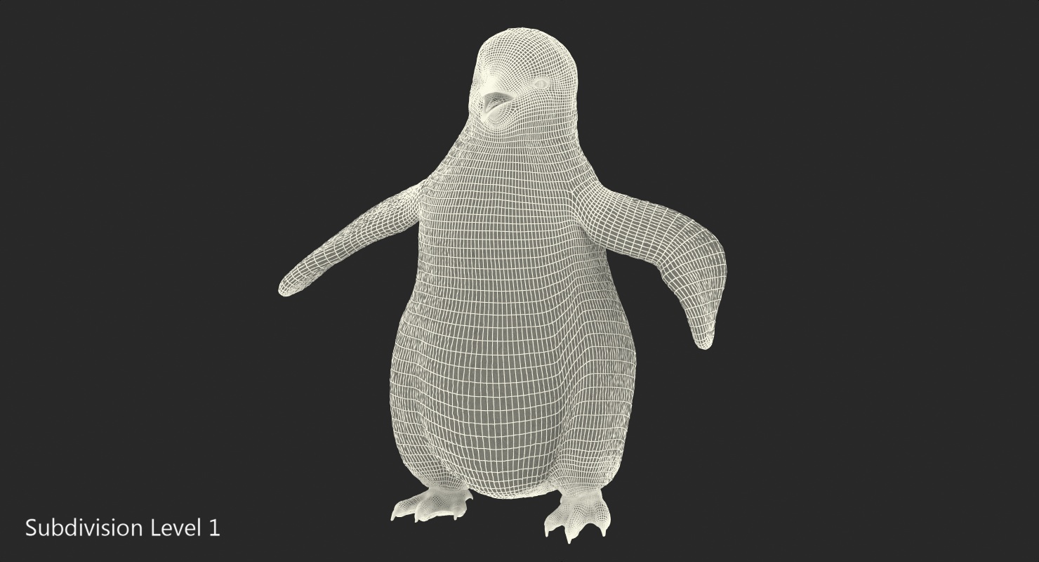 Baby Emperor Penguin Rigged 3D