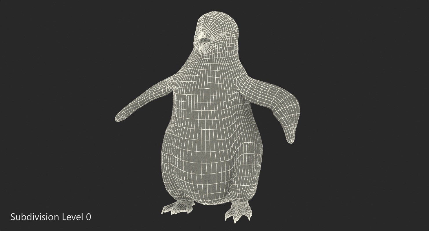 Baby Emperor Penguin Rigged 3D