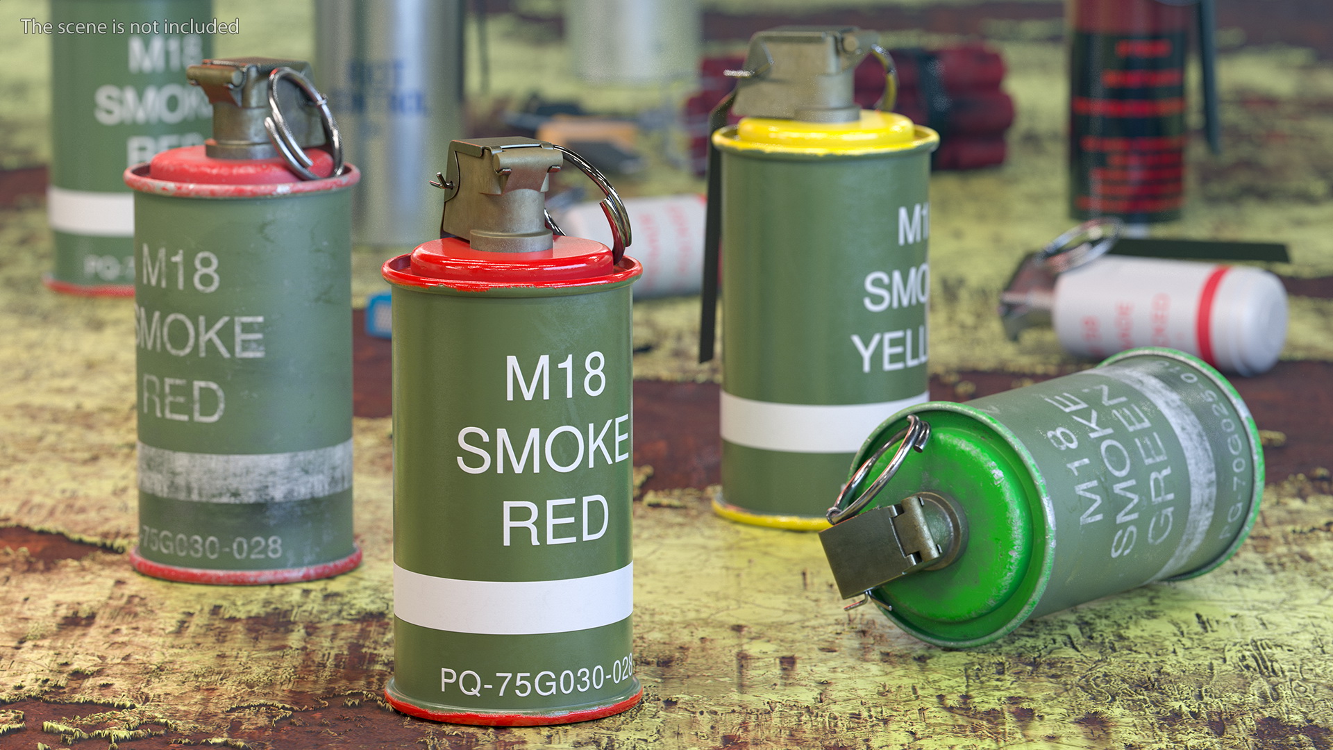 M18 Colored Smoke Grenade Red 3D model