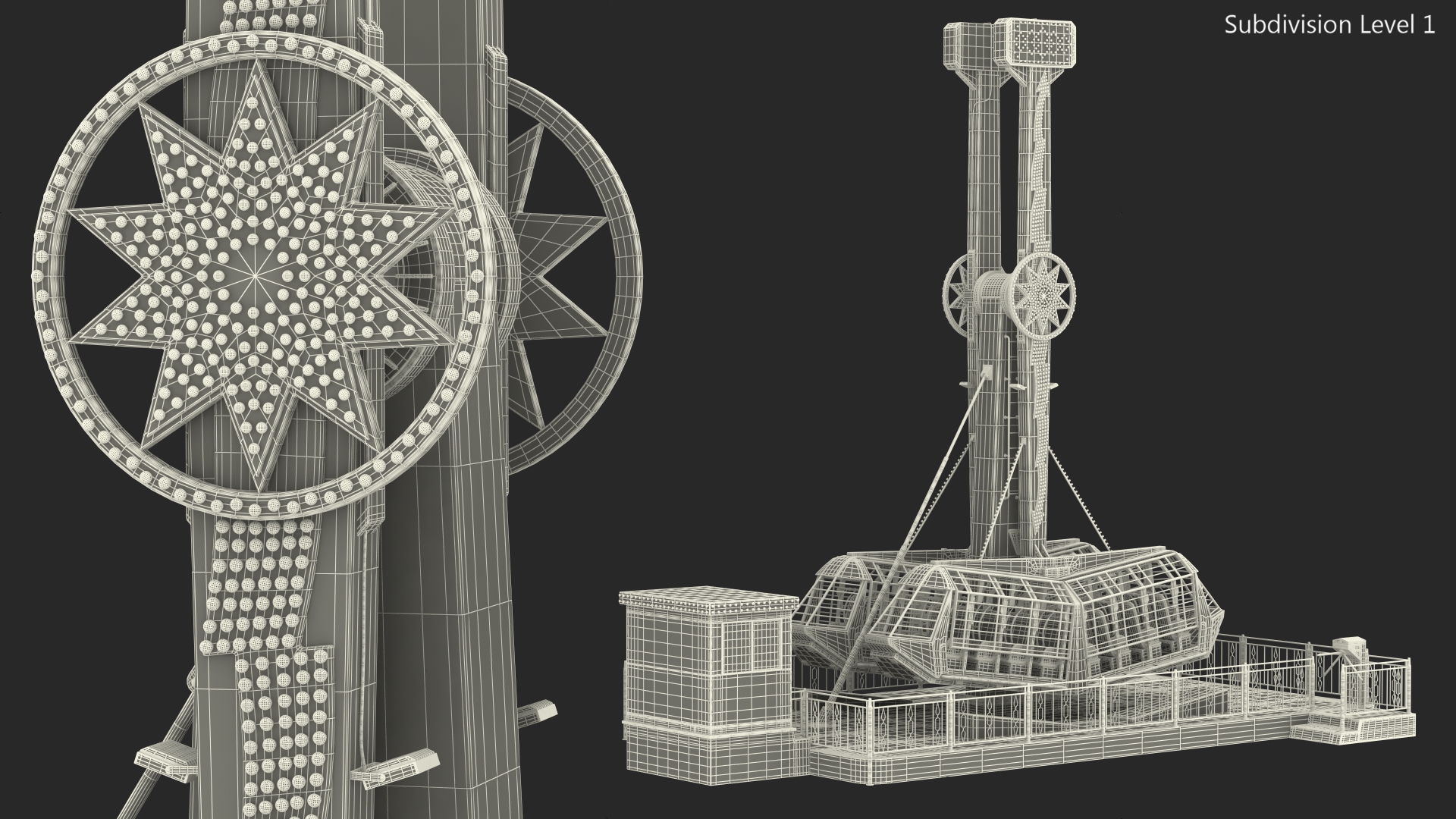 Ride Attraction OFF 3D model