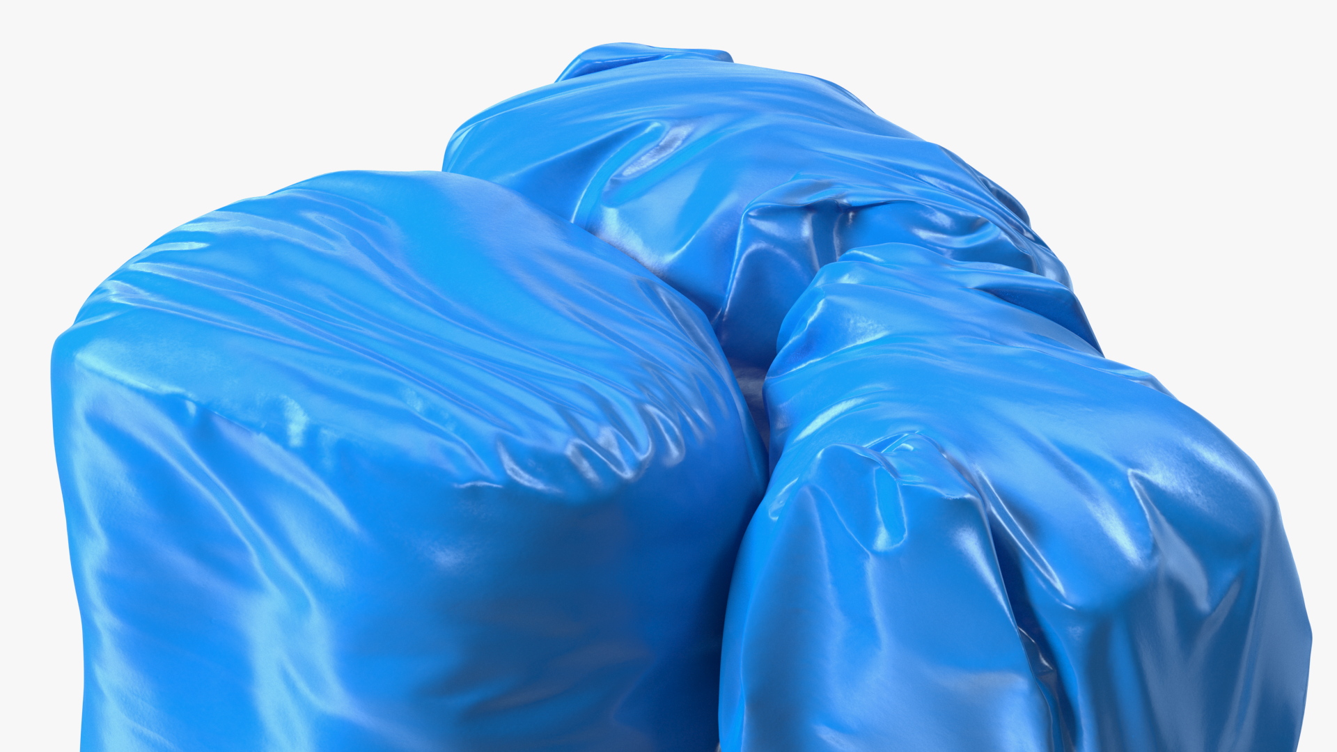 Tied Closed Blue Trash Bags 3D