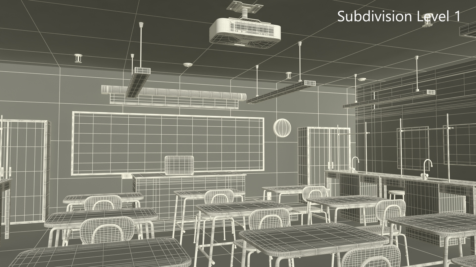 3D Modern School Laboratory Interior model