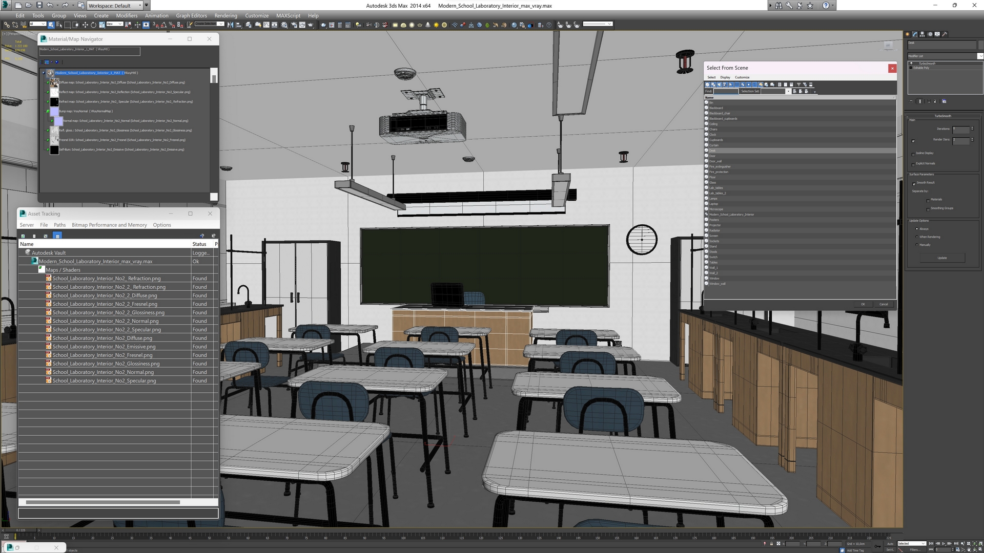 3D Modern School Laboratory Interior model