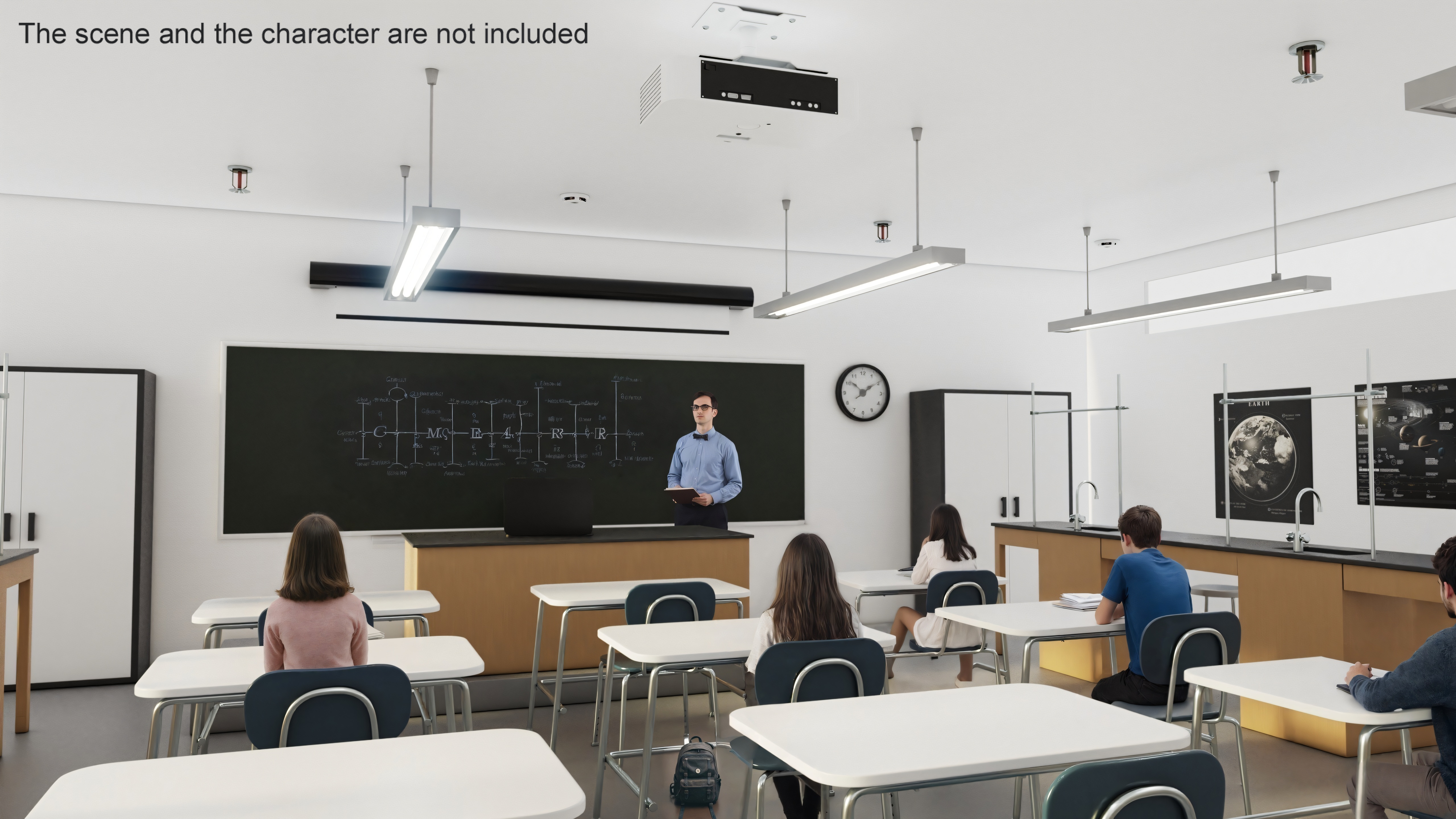 3D Modern School Laboratory Interior model