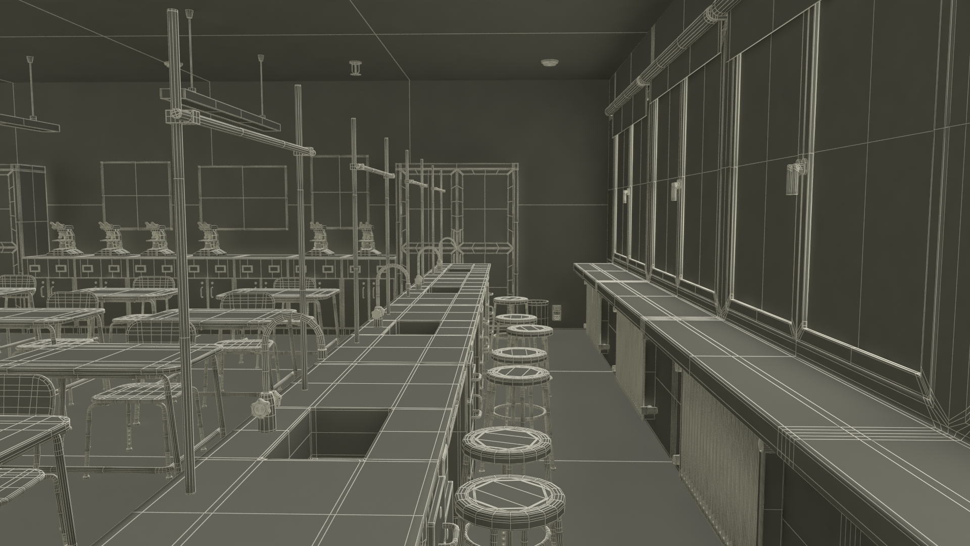 3D Modern School Laboratory Interior model