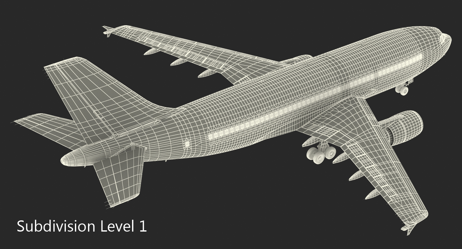 Airbus A310 300F Cargo Aircraft FedEx Rigged 3D model