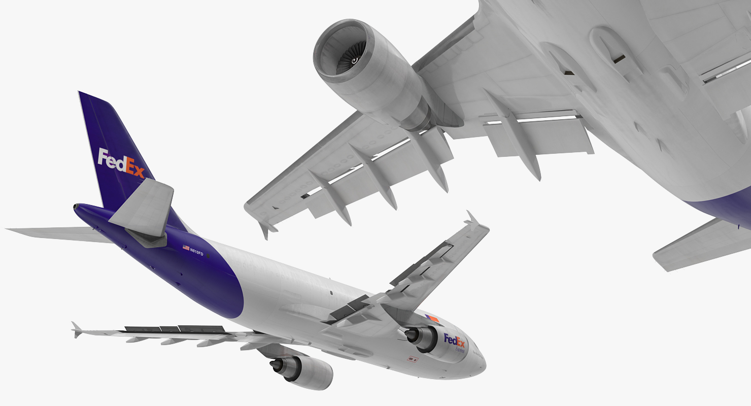 Airbus A310 300F Cargo Aircraft FedEx Rigged 3D model