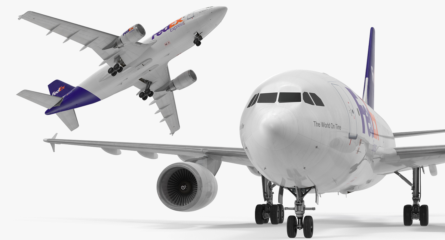 Airbus A310 300F Cargo Aircraft FedEx Rigged 3D model