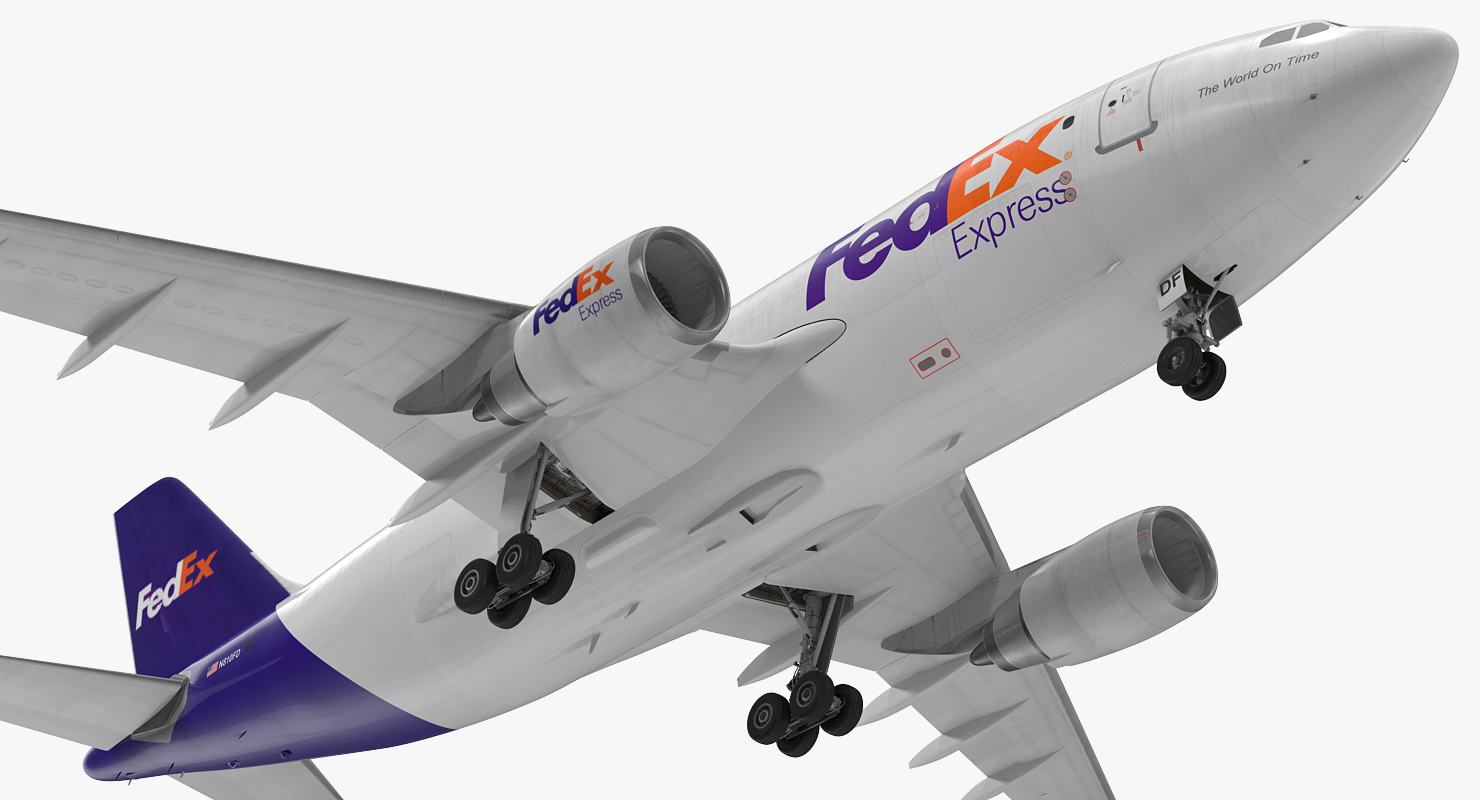 Airbus A310 300F Cargo Aircraft FedEx Rigged 3D model