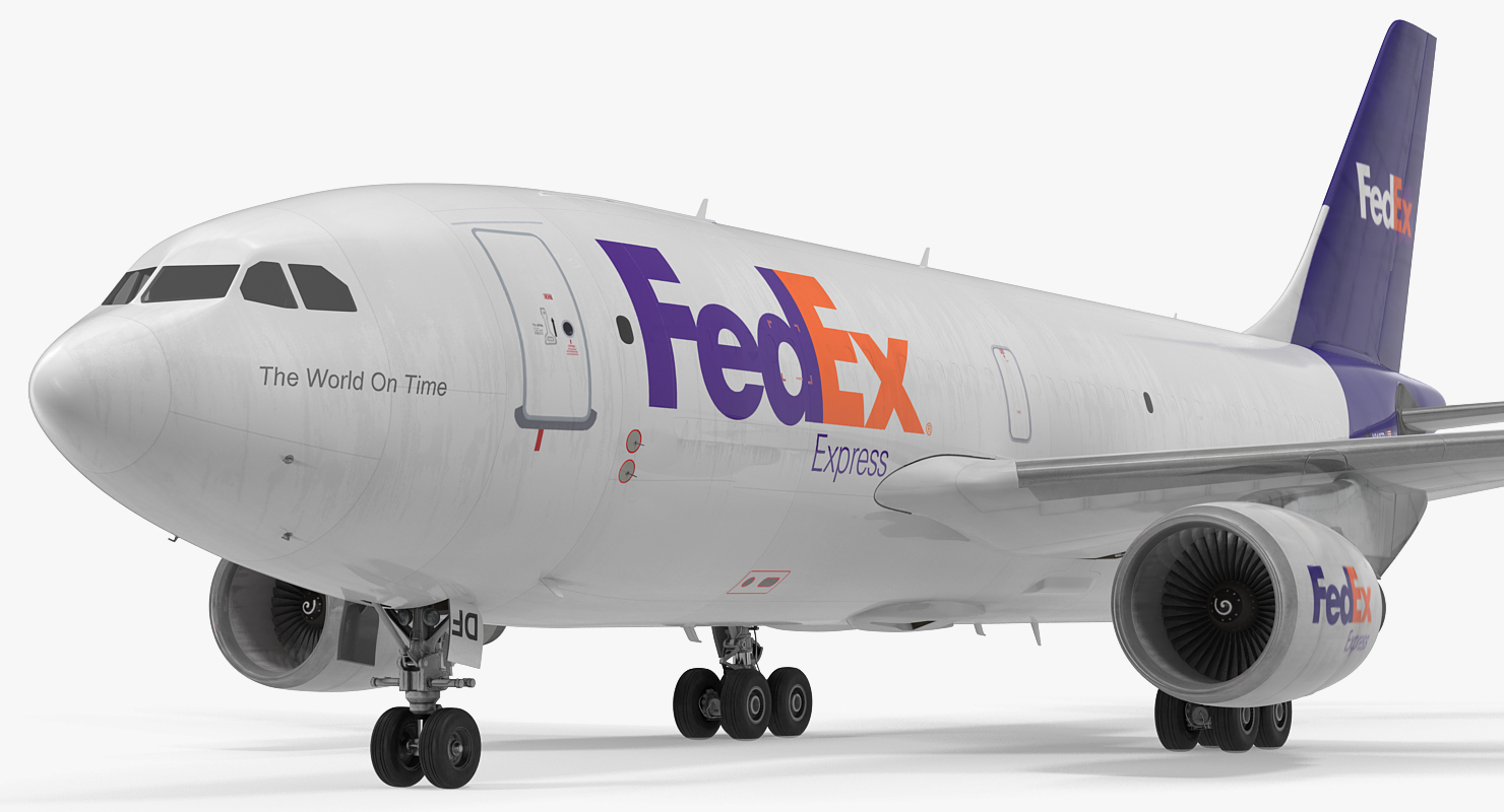 Airbus A310 300F Cargo Aircraft FedEx Rigged 3D model