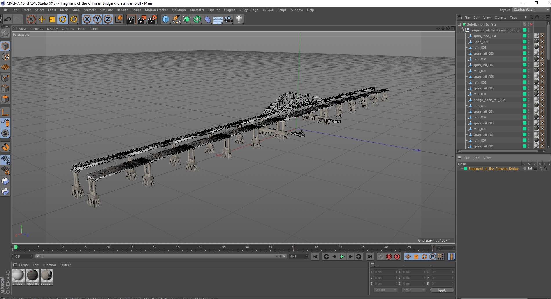 3D model Fragment of the Crimean Bridge