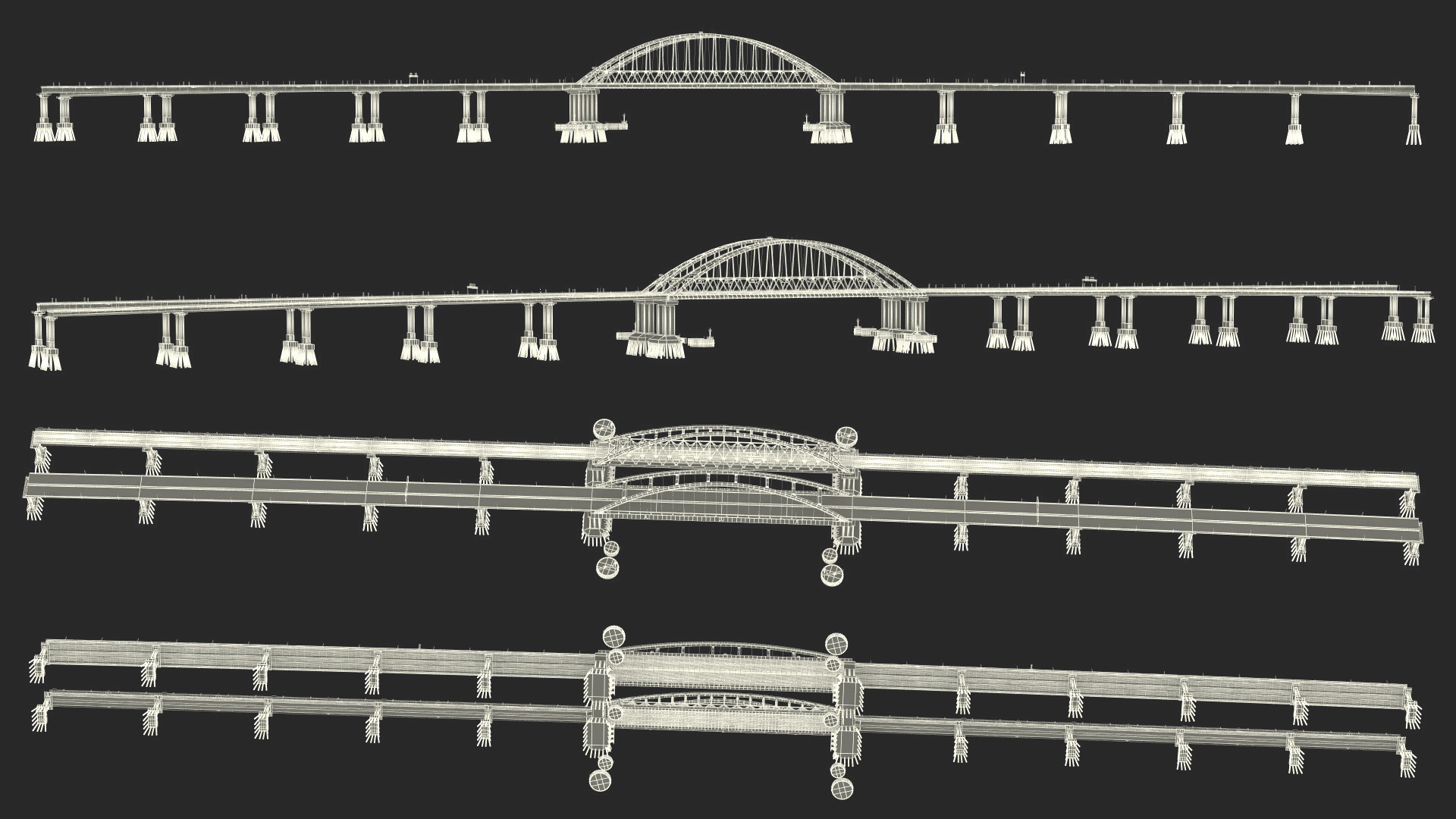 3D model Fragment of the Crimean Bridge