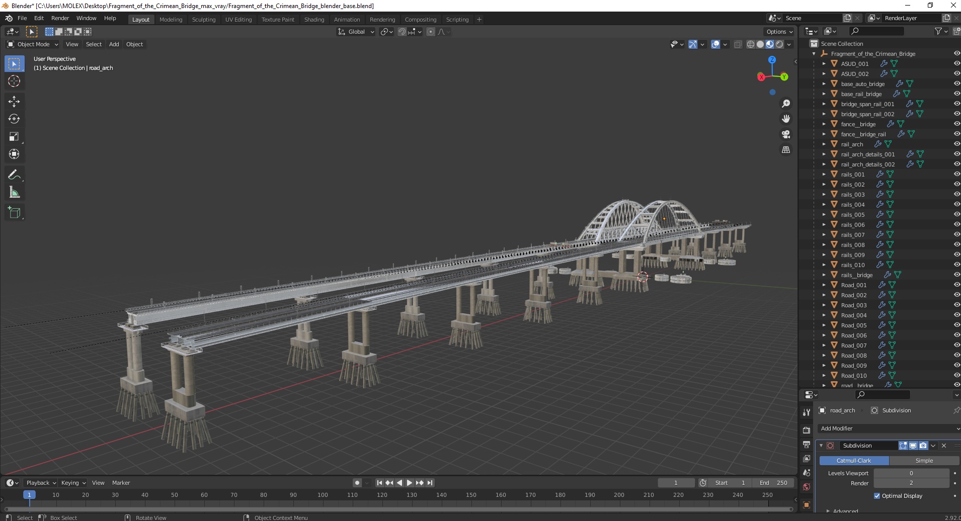 3D model Fragment of the Crimean Bridge