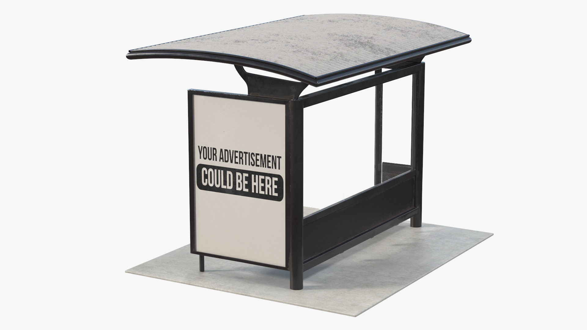 3D Bus Stop Black Old model