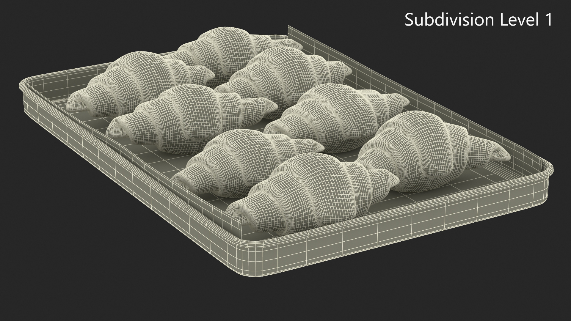 3D model Traditional French Croissants Dough