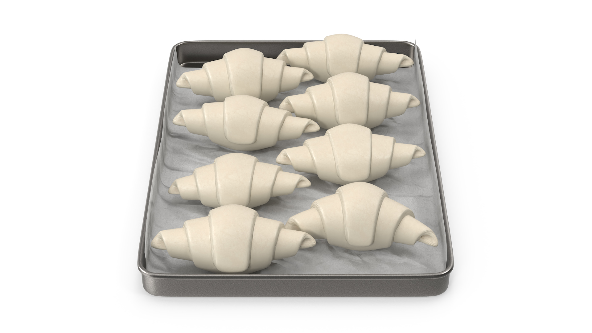 3D model Traditional French Croissants Dough