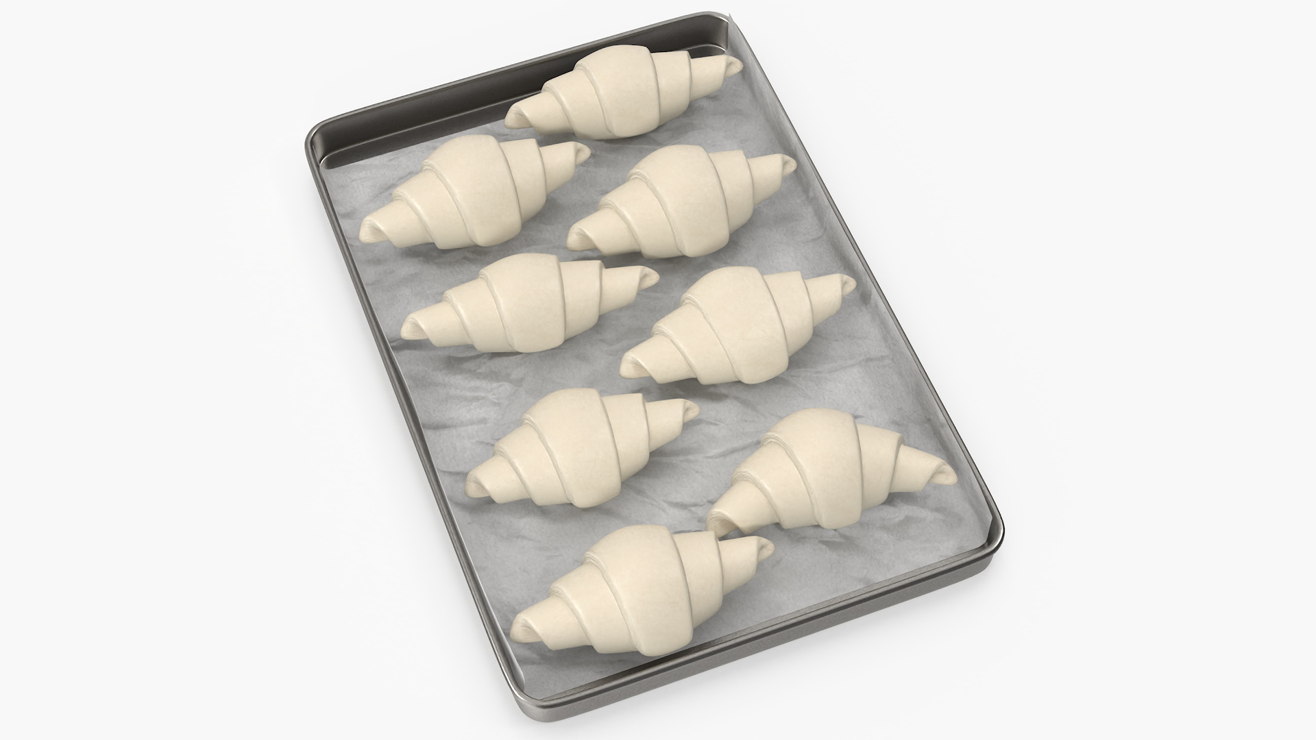 3D model Traditional French Croissants Dough