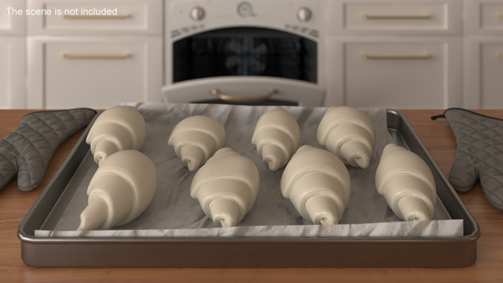 3D model Traditional French Croissants Dough