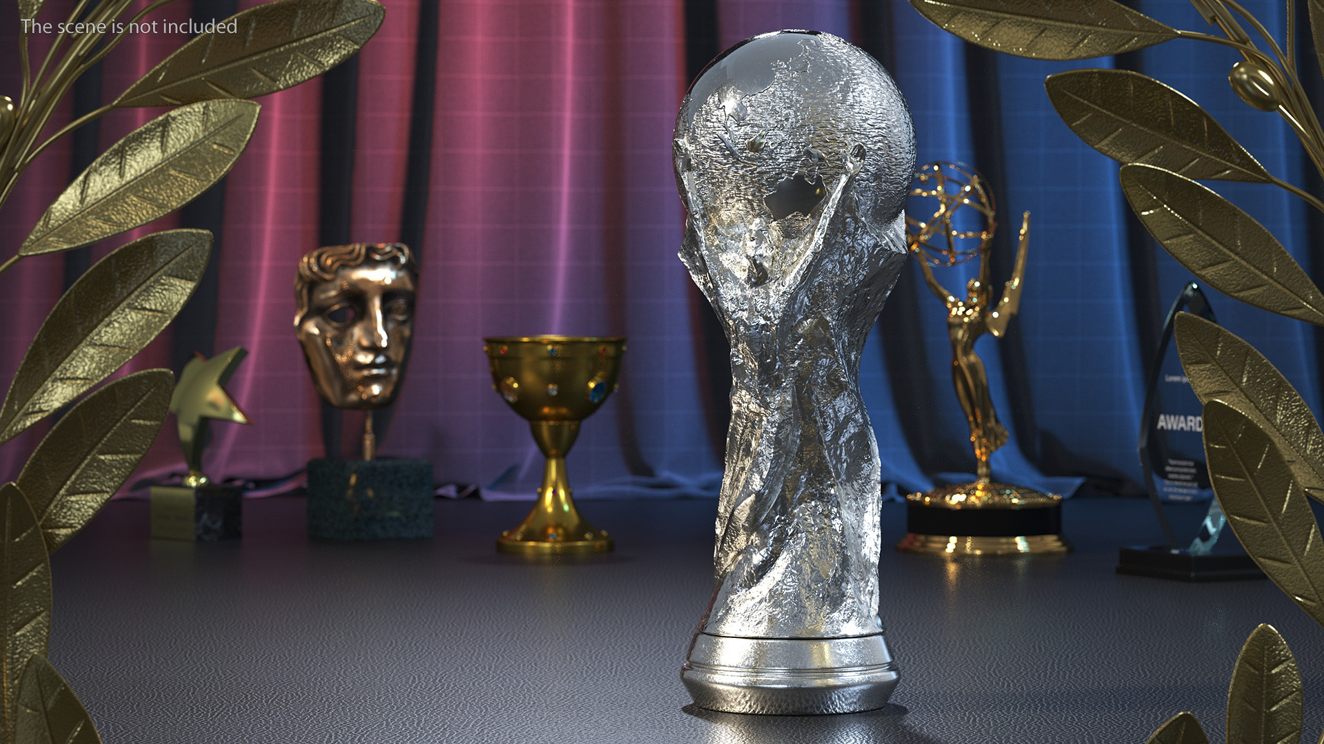 3D Silver Football Cup Trophy