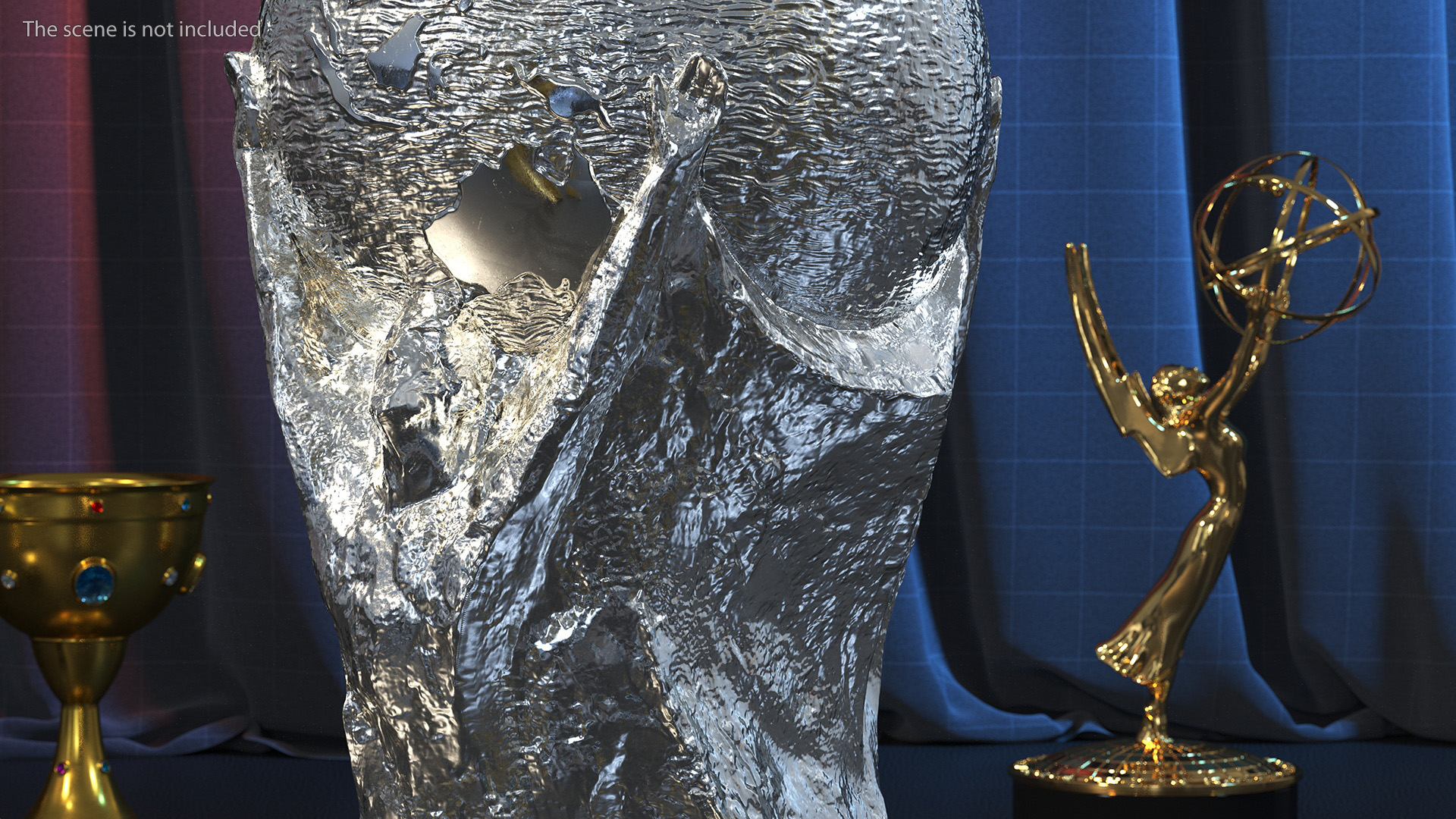 3D Silver Football Cup Trophy