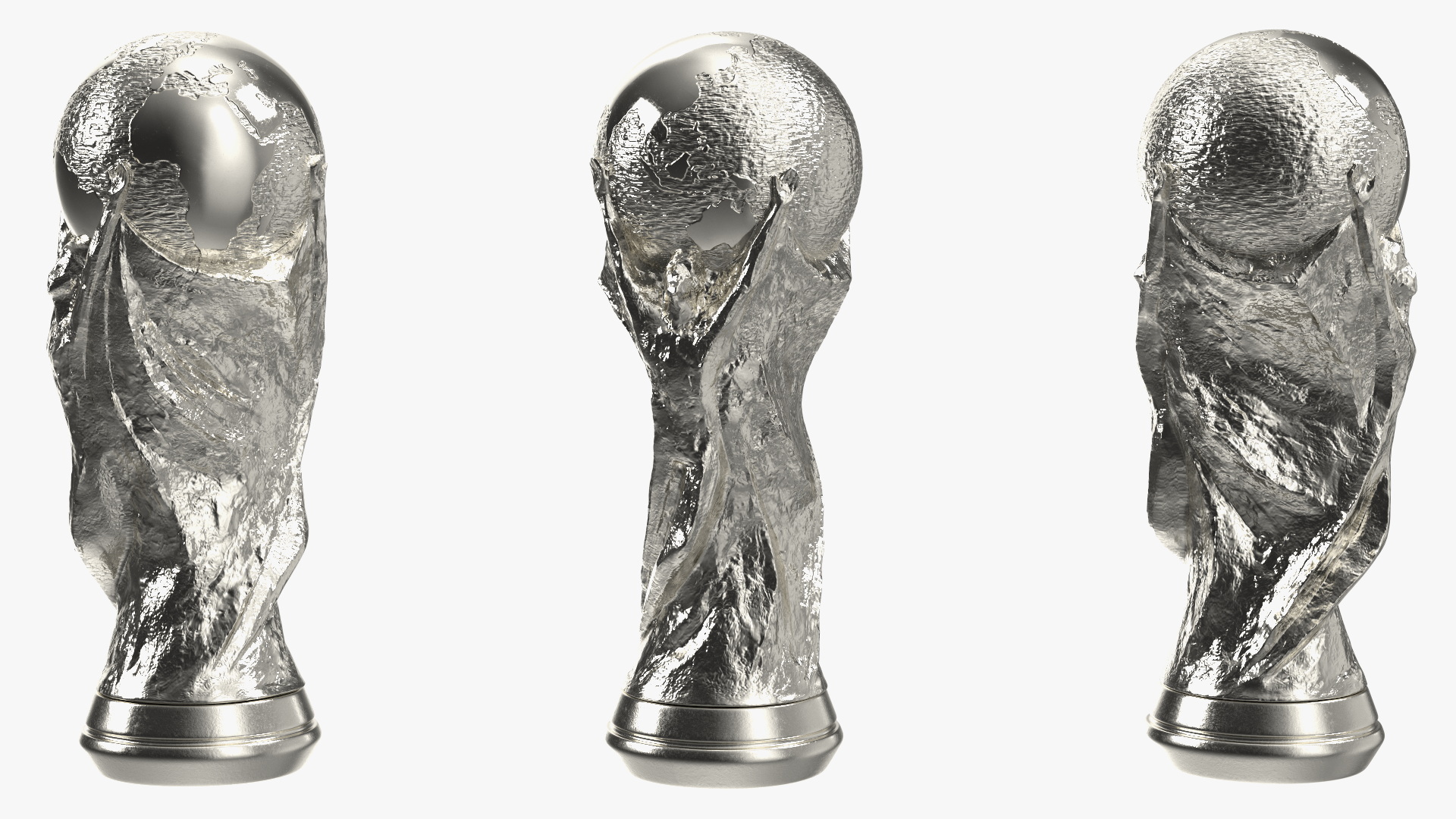 3D Silver Football Cup Trophy