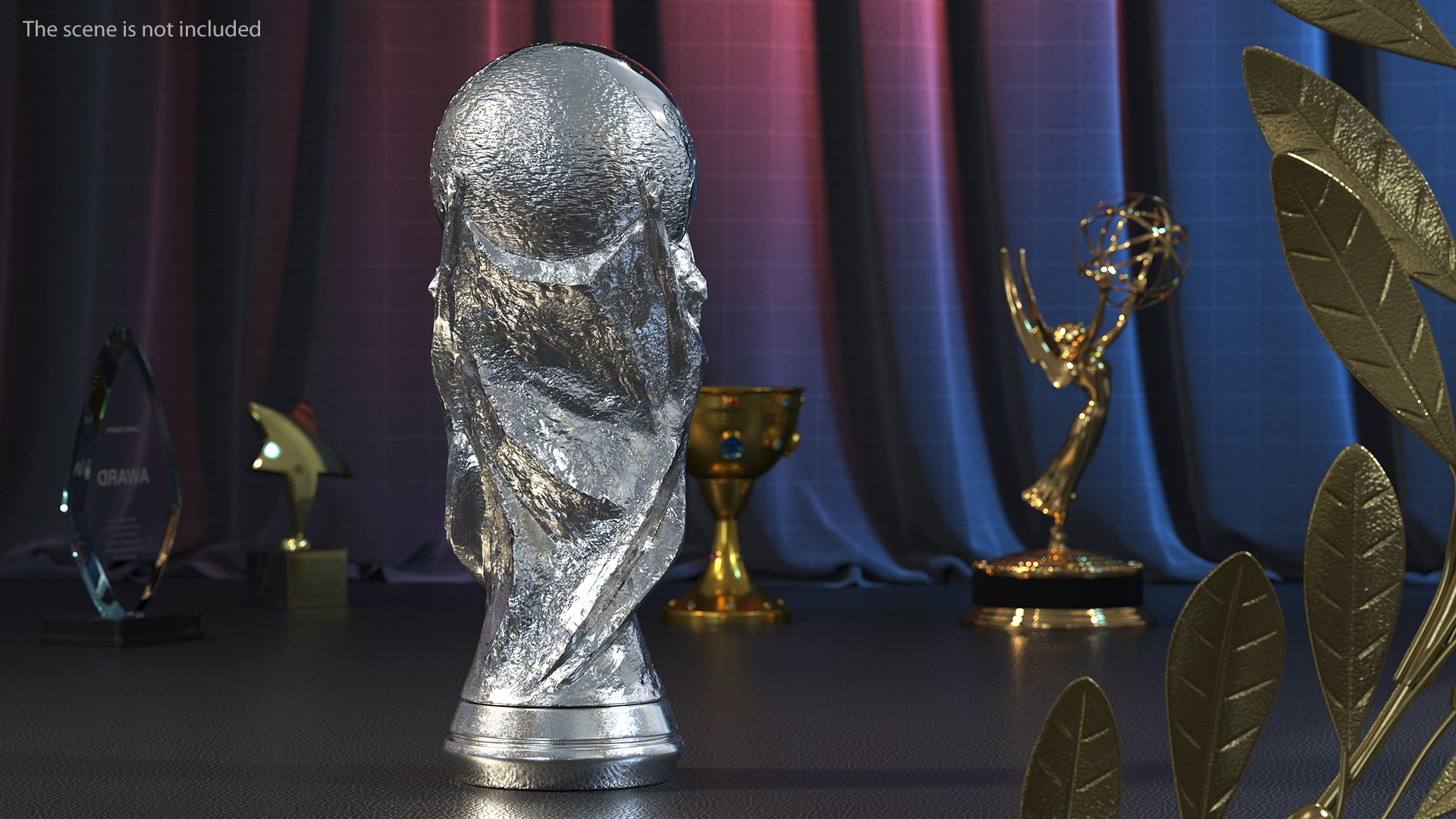 3D Silver Football Cup Trophy