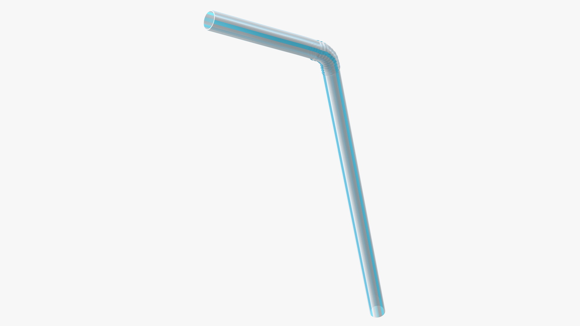 3D model Flexible Plastic Straw Striped