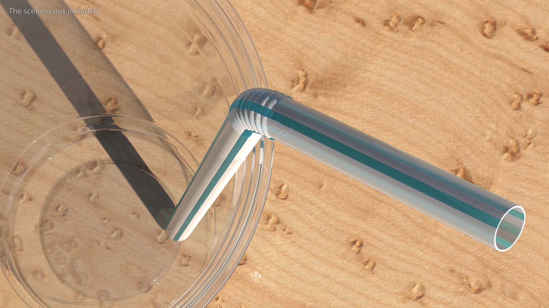 3D model Flexible Plastic Straw Striped