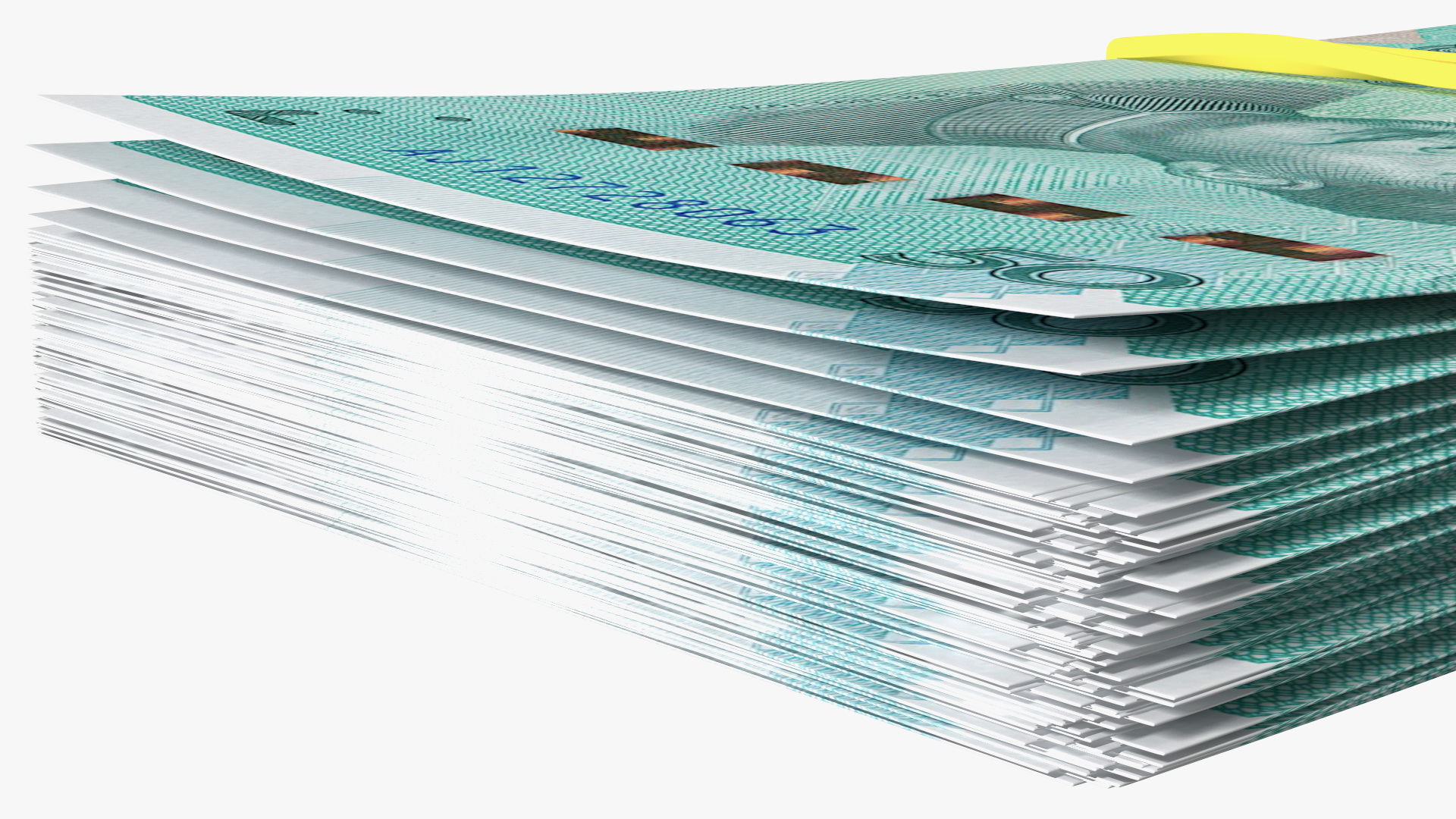 Stack of Chinese 50 Yuan 2019 Banknotes 3D model