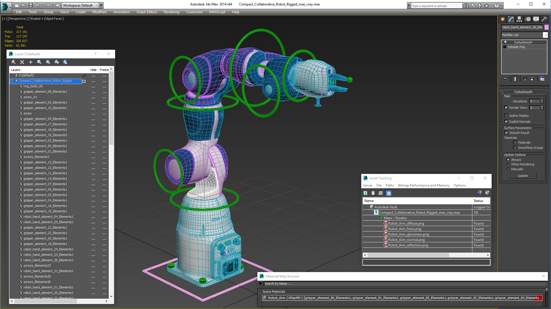 Compact Collaborative Robot Rigged 3D model