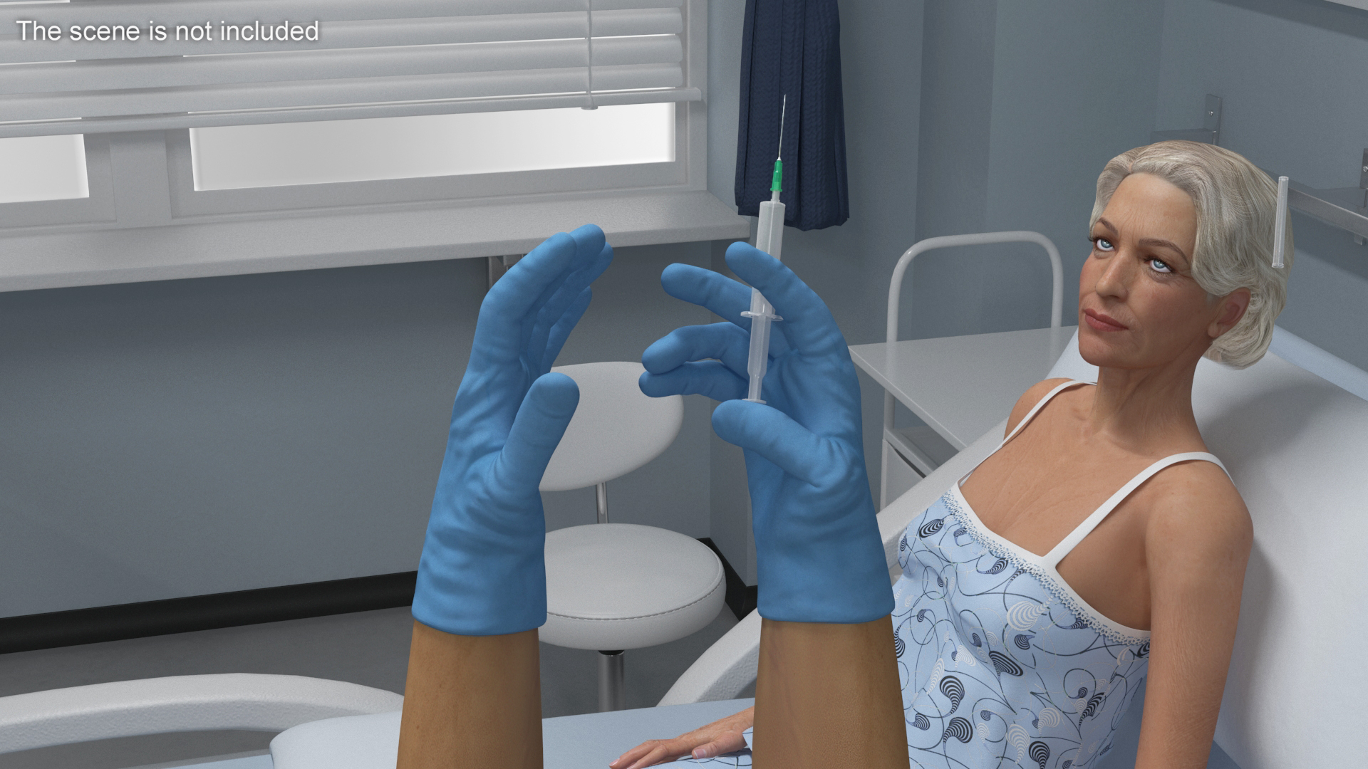 Hands in Medical Protective Gloves 3D model