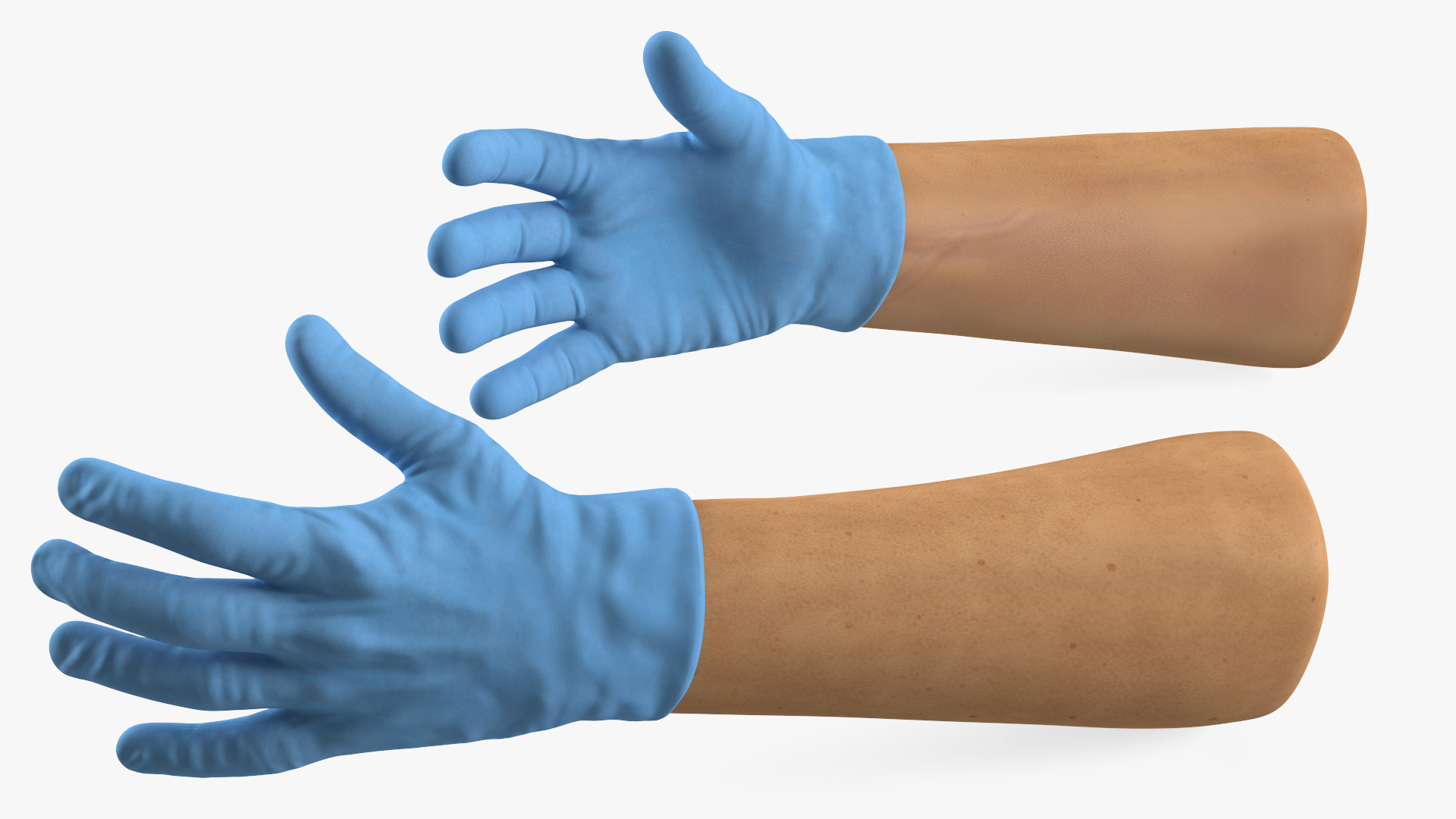 Hands in Medical Protective Gloves 3D model