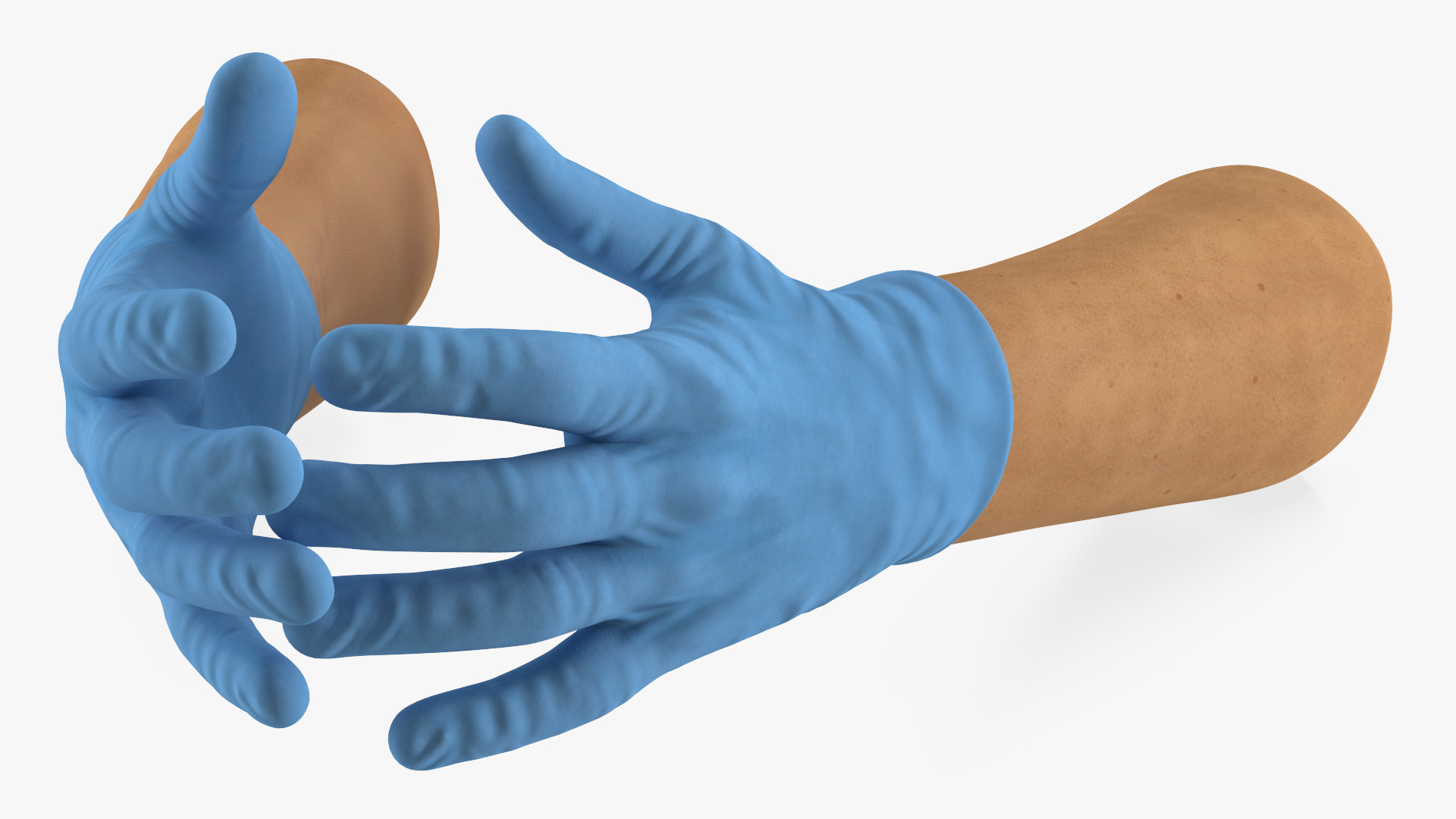 Hands in Medical Protective Gloves 3D model