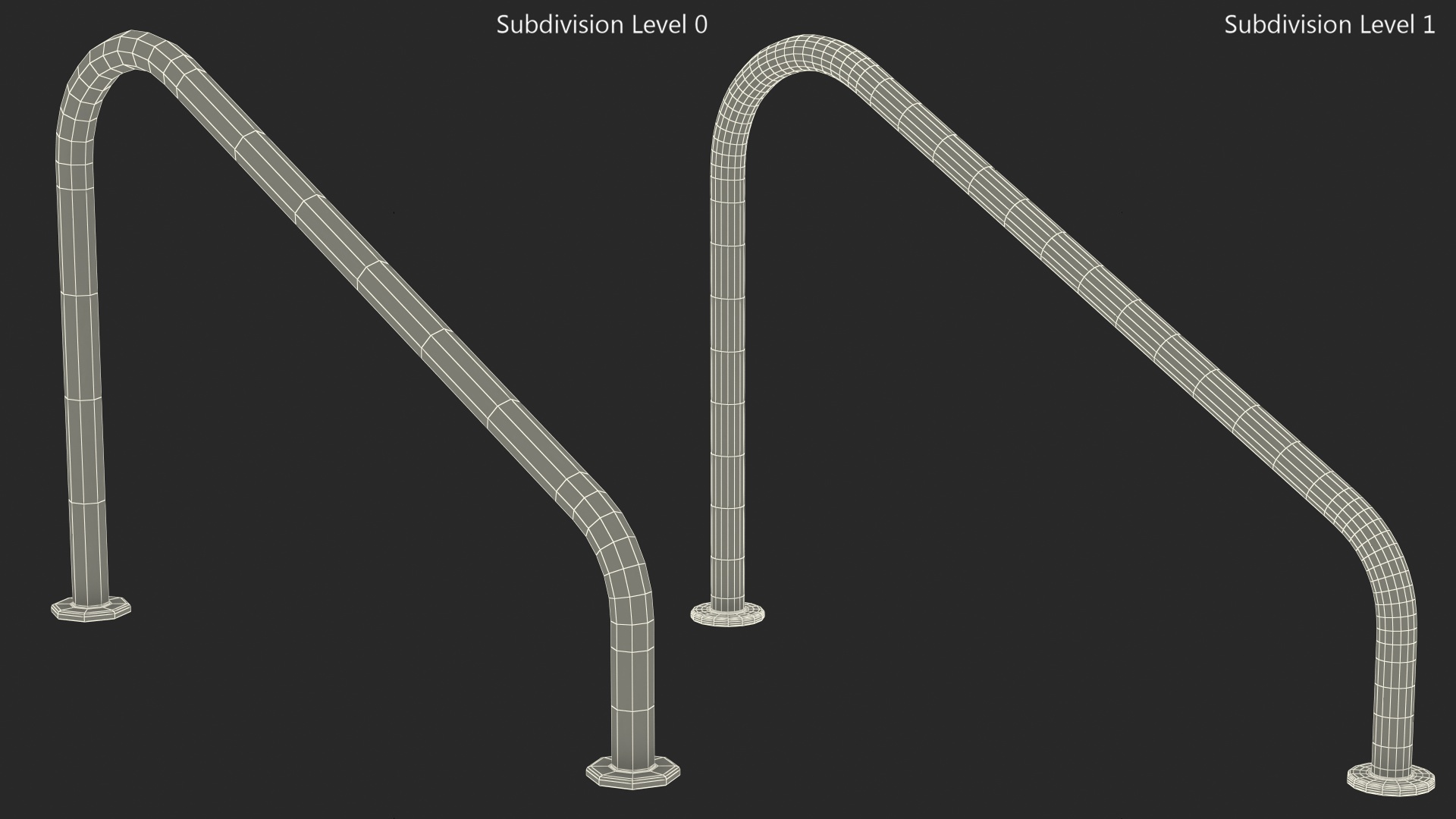 Stair Rail for Pool 3D model