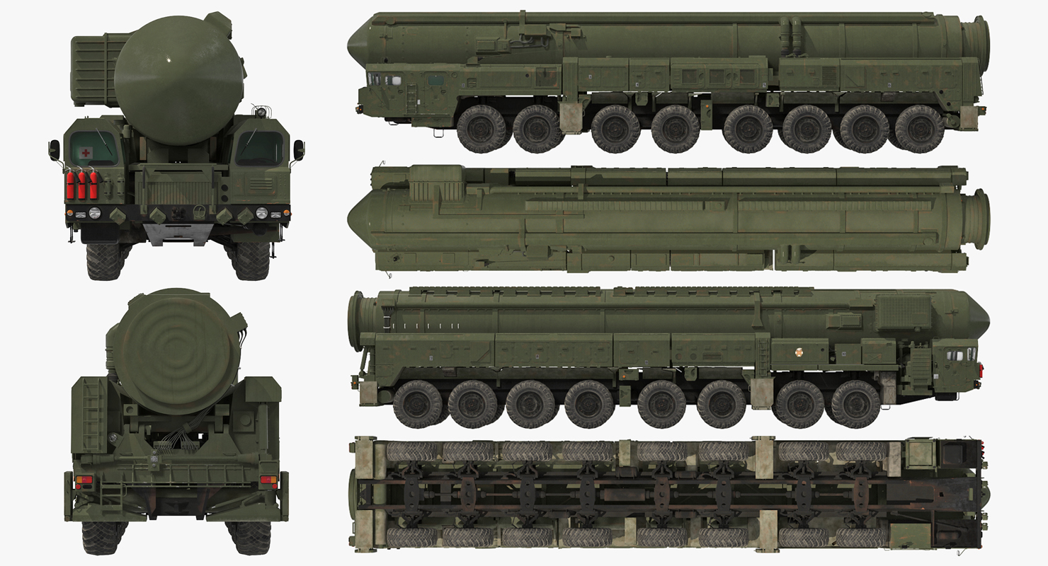 RT 2PM Topol Mobile Intercontinental Ballistic Missile 3D model