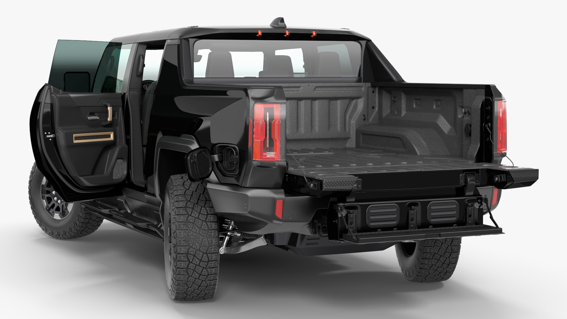 3D GMC Hummer EV Pickup Truck SUT Black Rigged model