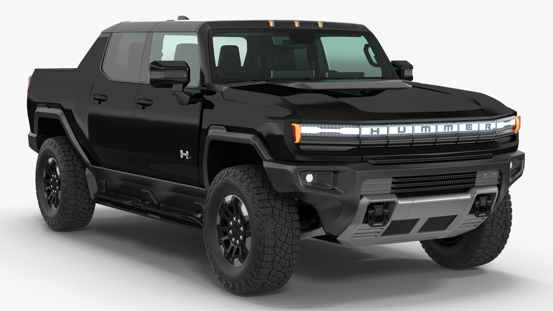 3D GMC Hummer EV Pickup Truck SUT Black Rigged model