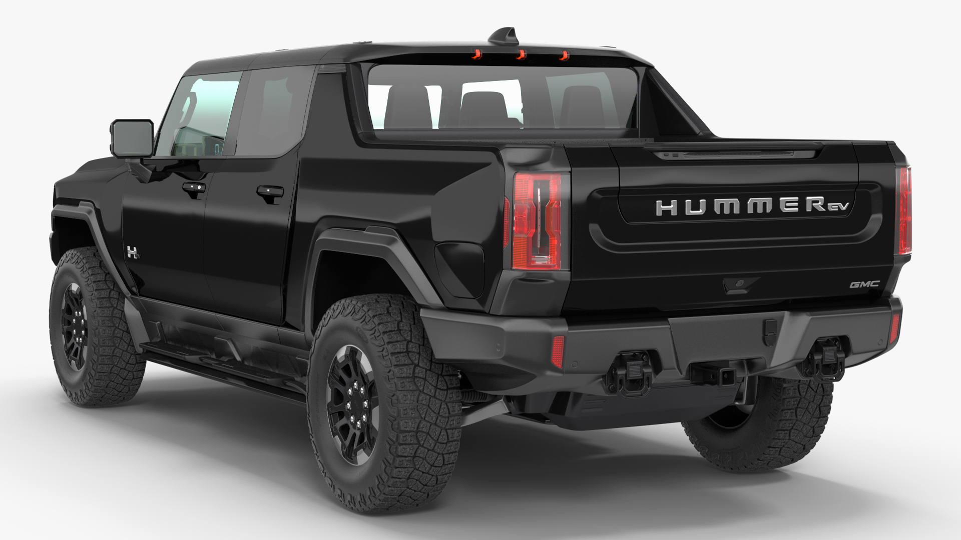 3D GMC Hummer EV Pickup Truck SUT Black Rigged model