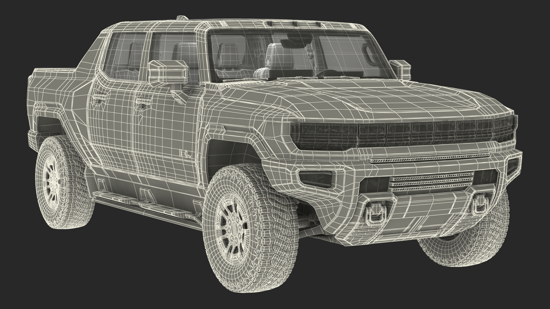 3D GMC Hummer EV Pickup Truck SUT Black Rigged model