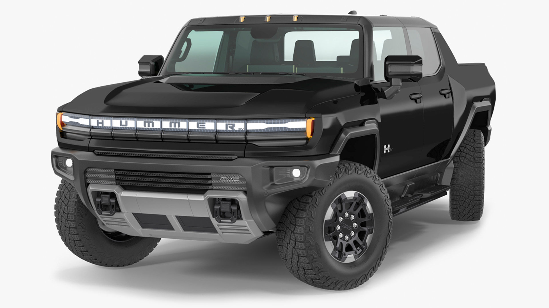 3D GMC Hummer EV Pickup Truck SUT Black Rigged model