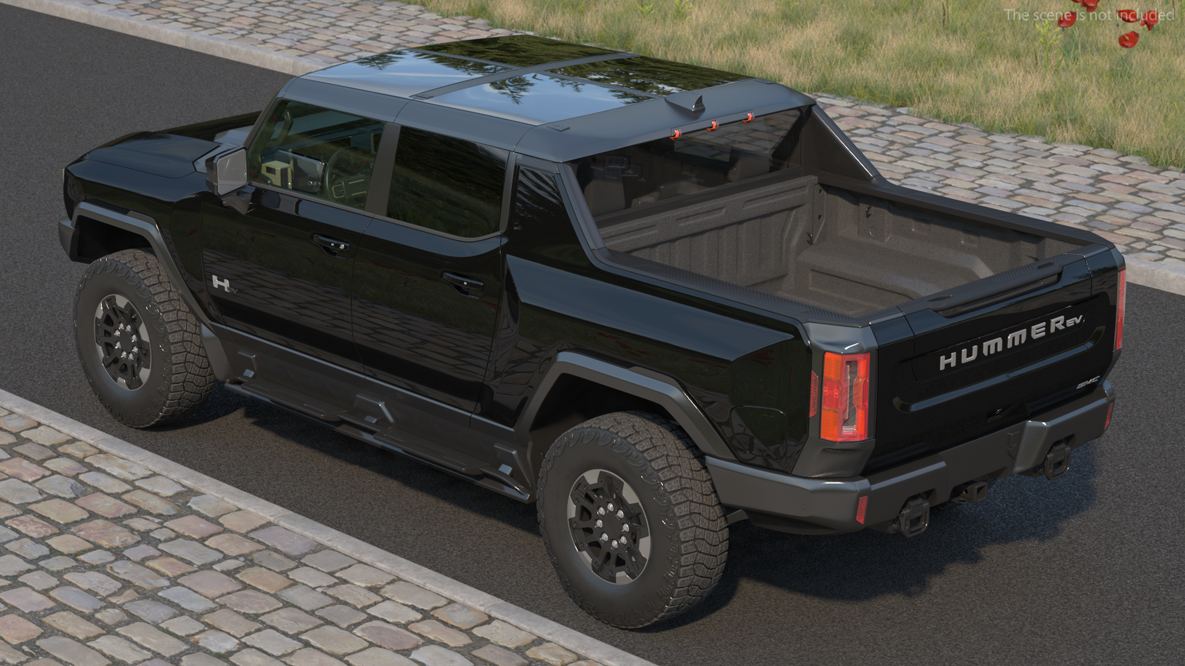 3D GMC Hummer EV Pickup Truck SUT Black Rigged model